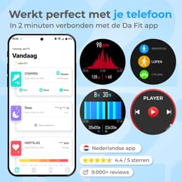 Nuvance Outdoor Smartwatch - 45 mm - IP67 Waterdicht - Bluetooth Smartwatch voor Dames en Heren - Smartwatches - Sporthorloge — thumbnail 3