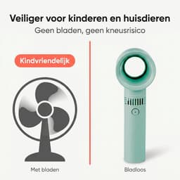 Lomera Bladloze Ventilator - Draagbare Ventilator - Mini Ventilator - USB Ventilator - Tafelventilator - Handventilator - Bladeless Fan - USB Oplaadbaar - Luchtkoeler - Bureau Ventilator - Mesloze Ventilator — thumbnail 5