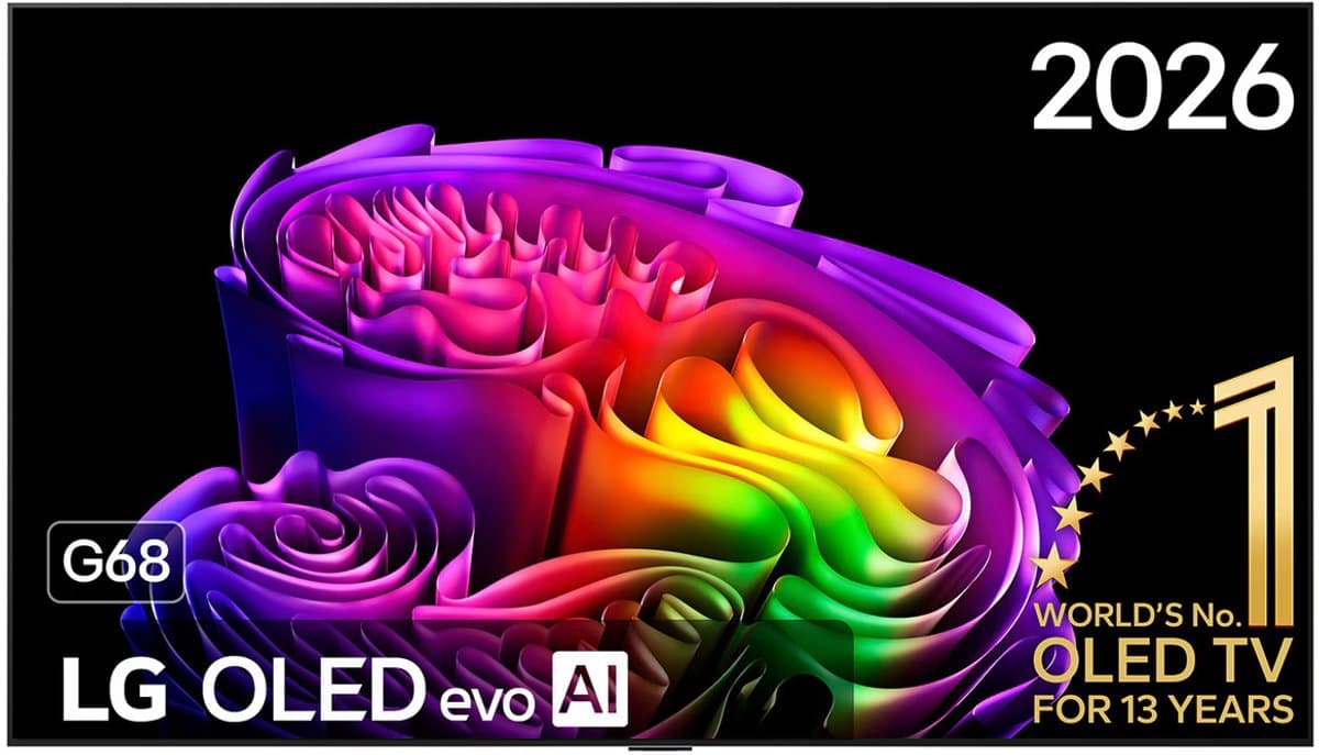 LG OLED55G68LW 55 inch OLED evo AI G6 4K Smart TV, α11 Gen3 AI Processor, 120 Hz, VRR tot 165 Hz, Dolby Vision, Dolby Atmos, webOS 26, G-SYNC Compatibel, FreeSync Premium — afbeelding 1