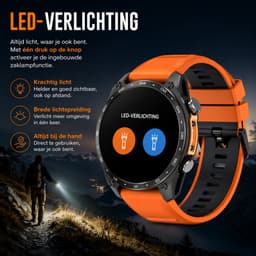 Royal Empire HD Pro GPS Smartwatch Heren - AMOLED Smartwatch met Ingebouwde GPS & Belfunctie - 100+ Sportmodi, Kompas & Zaklamp - Hartslagmeter, Slaapmonitor & SpO2 Meter - Inclusief 3 Bandjes - 1.43 Inch - Zwart — thumbnail 4