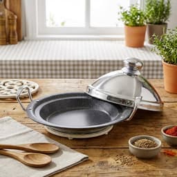 Signature Home, Tajinepan van Roestvrij Staal 26cm met Koepelvormig Stoomdeksel, Zilver — thumbnail 4