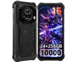 FOSSiBOT F117 Robuuste Smartphone - 24GB RAM - 256GB ROM - 6.75"+1.32" - 10000 mAh - IP68/IP69K Waterdicht Telefoon - Android 15 - GPS NFC - Zwart