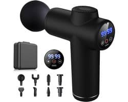 SNJY® Massage Gun - Massage Apparaat - Massage Pistool Professioneel - 99 Snelheden - 8 Massagekoppen - Zwart