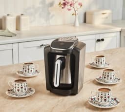Karaca Hatır Neo Inox Turkse Koffiemachine – RVS Design – Automatische Turkse Koffiezetter – 1-4 Kopjes – Overkookbeveiliging – Zilver — thumbnail 3