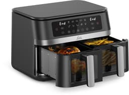 Solis Air Fryer Duo Dubbele Airfryer met 2 Lades - 2200W - Multifunctionele Heteluchtfriteuse - PFAS-vrij - Kijkvenster - 11L - 10 Verschillende Programma's – Zwart — thumbnail 1
