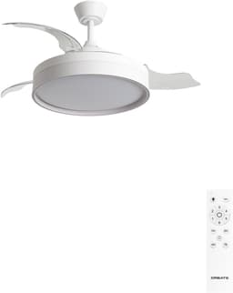 CREATE - Stille plafondventilator 40 W Ø107 cm met intrekbare bladen en LED-licht - M - Met licht - Afstandsbediening - WIND CLEAR EDGE — thumbnail 1