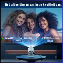 YOR® Draagbare beamer - Beamer - Projector - Mini Beamer - Wit - ‎ 17cm x 12cm x 13cm; 680 g — thumbnail 5