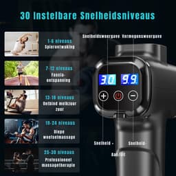 DnA® Massage Gun - Massage Pistool - Massage Gun Professioneel - Massage-gun - Zwart - 10cm x 6cm x 2cm — thumbnail 3
