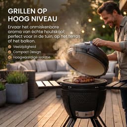 HEAT Premium Kamado Barbecue Fyregg 18 Inch - Keramische BBQ - Zwart - Houtskoolbarbecue — thumbnail 2