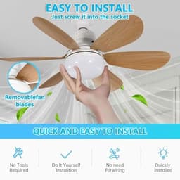 Plafondventilator met verlichting en afstandsbediening – Dimbaar LED-plafondventilator met geïntegreerde 40W E27-lamp — thumbnail 2