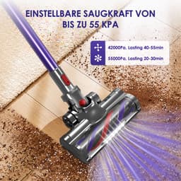 Fukstern Steelstofzuiger Draadloos - 55000Pa Zuigkracht - 55 Minuten Werktijd - 1.8L Stofreservoir - 8-lags HEPA-filtersysteem - paars — thumbnail 2