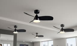 REALITY HELSINKI - Ventilator - Zwart mat - incl. 1x SMD 20 W - Afstandsbediening - Geintegreerde dimmer - Traploos instelbare lichtkleur - Dimbaar met schakelaar - Niet externe dimbaar - Geheugenfunctie - Zomer- en wintermodus - 6 snelheidsniveaus — thumbnail 2