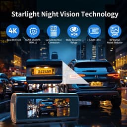 4K Dashcam met GPS, WiFi & 24u Parkeermodus – Voor- en Achtercamera – Sony Sensor – Nachtzicht – Loop Recording – Zwart — thumbnail 3