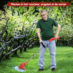 Traumheim®4-in-1 Kantenmaaier – Grastrimmer – Bosmaaier – Grasmaaier – Draadloos & Elektrisch – Incl. 2 Accu ‘s & Snellader - red — thumbnail 5