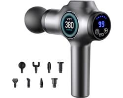 Massagepistool – 99 Snelheden, 9 Massagekoppen, LCD Touchscreen, USB-C Oplaadbaar Spiermassage Apparaat voor Rug, Schouders en Herstel