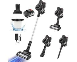 Cellista Steelstofzuiger Draadloos 30000Pa - 3-in-1 Handstofzuiger Zonder Zak - HEPA Filter - Lichtgewicht 2,7 kg - Krachtige Accu Stofzuiger voor Huisdierharen