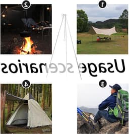Verstelbare Kookstandaard voor Buiten - Ideaal voor BBQ, Kamperen en Picknicken, Geschikt voor Grillen, Stoven en Drogen van Kleding — thumbnail 2