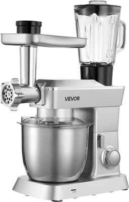 Elektrische Keukenmachine – Foodprocessor – Mixer – Blender – Deegkneder – 1300 W Motor – 4,3 L Roestvrijstalen Mengkom — thumbnail 1