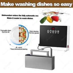 Draagbare Vaatwasser - Mini Vaatwasser - Eenvoudig Afwassen - Geen Installatie Nodig - Compact Formaat - Zilverwit — thumbnail 3