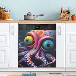 Vaatwasser Magneet Cover - Keuken Decor - Keuken Opfrissen - Eenvoudig Verwisselbaar - 53 x 66 Inch - Rode Vlinders — thumbnail 4