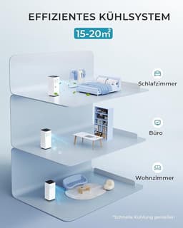 Jently mobiele airco - airco - verkoelingstoestel - met afvoerslang - 7000 BTU koelvermogen - met afstandsbediening - energielabel A — thumbnail 5