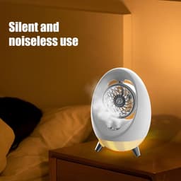 VHV-Mini Aircooler met Waternevel - Oplaadbare Mobiele Luchtkoeler met 2000mAh Accu - Gemakkelijk Schoon te Maken Ventilator met 4 Snelheden - Stille Luchtbevochtiger voor Slaapkamer en Kantoor — thumbnail 4