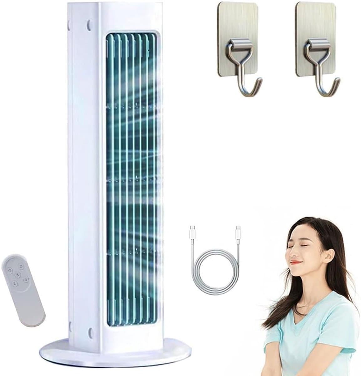 Draagbare Airconditioner - Mini Aircooler - Persoonlijke Koeling - Ultra Stil Ontwerp - 32.5 x 7.5 x 7.5CM - Wit — afbeelding 1