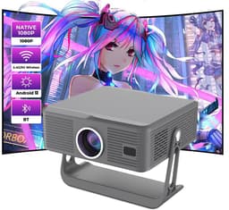 KZQ 1080p Android 13 Smart Projector - Met Autofocus En Keystone Correctie - 300 Ansi Lumen - Wifi 6 En Bluetooth 5 2 - Compatibel Met Netflix Youtube En Prime Video - Ideaal Voor Thuisbioscoop En Voetbal Kijken - 1 Stuk — thumbnail 1