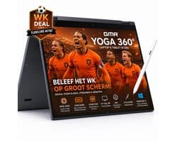 GMR 360° Touchscreen Laptop 14 Inch Full HD | Inclusief Stylus Pen | 2-in-1 Tablet & Laptop | Intel N100 | 16GB DDR4 RAM | 512GB SSD | Windows 11 | Voor Studie, Thuiswerk, School, Presentaties, Aantekeningen, Creativiteit & Zakelijk Gebruik