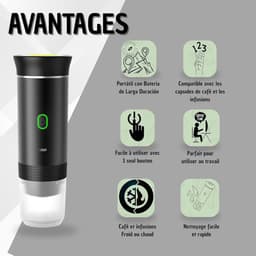 Draagbare Koffiemachine - Mini Espresso Maker - Koffie Zetten - 3-in-1 Compatibel - 60 Milliliter - Zwart — thumbnail 5