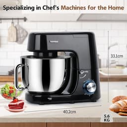 Keukenmachine - Mixer Kom - Bakken En Koken - Krachtige Motor - 7.2 Liter Kom - Zwart — thumbnail 3