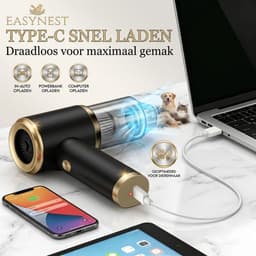 Dierenhaar Verwijderaar & Handstofzuiger – USB Oplaadbare Draadloze Kruimeldief met Zuig- en Blaasfunctie – Voor Hondenhaar, Kattenhaar, Bank, Auto & Tapijt — thumbnail 2