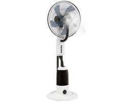 TEKROA® Statiefventilator - Mistventilator - Vernevelingsventilator met 2800 ml Watertank en 3 Snelheden - Stille Ventilator - Geschikt voor keukens, woonkamers en slaapkamers - Horizontale + verticale oscillatie - Wit