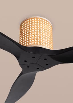 CREATE - Plafondventilator stil 40W (Ø132cm) - Sfeerlicht LED - Afstandsbediening - 6 snelheden - Programmeerbaar - WIND CALM CUSTOM RATTAN — thumbnail 3