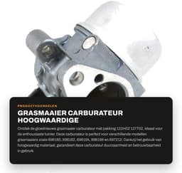 Dailygoods- Carburateur Gloednieuw - Grasmaaier - Pakking 122H02/127702 - Onderdeel 696160/696162/696164/696166 - Hoogwaardig Materiaal - Duurzaam - Grasmaaieronderdeel — thumbnail 1