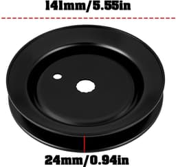 Dailygoods- Stationaire Katrol - Hoogte 24 mm - Diameter 141 mm - Compatibel met MTD Grasmaaier - Slijtvast Metaal - Onderdeelnummer 756-1188 - Looprol — thumbnail 3