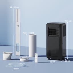 Sogiol - Mobiele Airco - Draagbare Airconditioner - 9000 BTU - 5-in-1 Koelen ontvochtigen ventilator slaapstand en automatische - met Afstandsbediening - zwart — thumbnail 4
