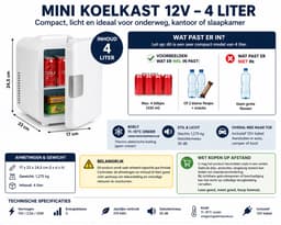 Koelkast 12V - mini koelkast - 4 liter - wit — thumbnail 2