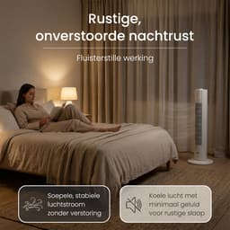 Energiezuinige Ventilator - Torenventilator met 3 blaasstanden en oscilatie - Slaapkamer - Wit - JAP Quebec — thumbnail 3