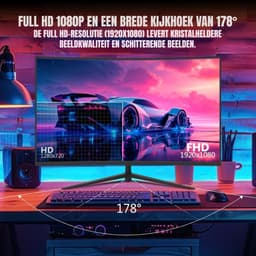 Florixa® Gaming Monitor 240hz - Gaming Monitor -Zwart - ‎‎18cm x 71cm x 59cm; 5.5kg — thumbnail 2