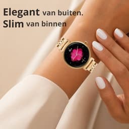 Kiraal Glimmer - Stijlvolle Smartwatch - Dames Smartwatch - Full-touch Scherm- Android & iOS - Goud — thumbnail 5