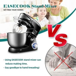 Keukenmachine - Mixer Robot - Bakken Koken - Planetair Mengsysteem - 6 Liter Kom - Zwart — thumbnail 2