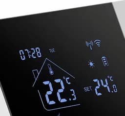 Slimme Thermostaat - Verwarming Regelaar - Comfort Binnen - App en Spraakbesturing - 140 x 81 mm - Zwart Wit — thumbnail 5