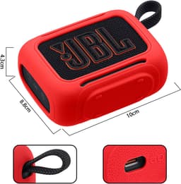 Beschermhoes geschikt voor JBL Go 5 Bluetooth Speaker - Meerdere Kleuren - Schokbestendig - Krasbestendig - Siliconen - Hoesje - Case - Bescherming - Rood — thumbnail 2