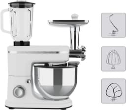 Keukenmachine - Mixer Sapcentrifuge - Bakken en Bereiden - 3-in-1 Functionaliteit - 6L Kom - Zilver — thumbnail 1