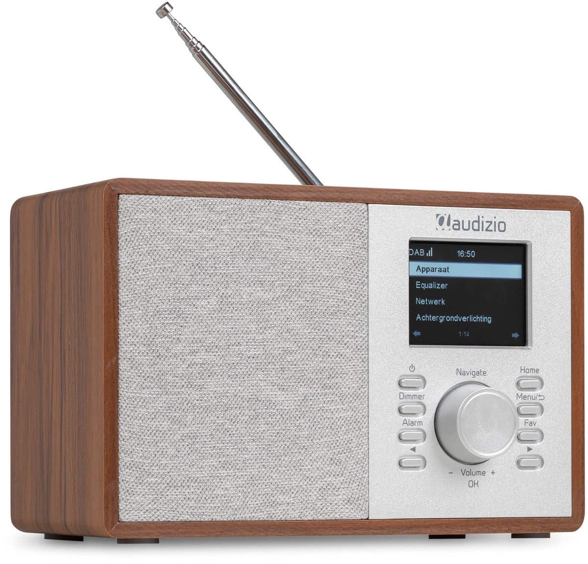 Internet radio - Audizio Cosa - FM en DAB radio - Kleine radio met Bluetooth - Wekkerfunctie - Houtlook — afbeelding 1