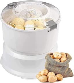 Elektrische Aardappelschiller - Keukenmachine - Snel Groenten Schillen - Eén-knops Bediening - 1 kg Capaciteit - Wit — thumbnail 1