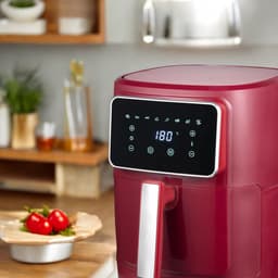 Heteluchtfriteuse - Airfryer - Gezond Koken - 8 Kookprogramma's - 6.9 Liter - Rood — thumbnail 4