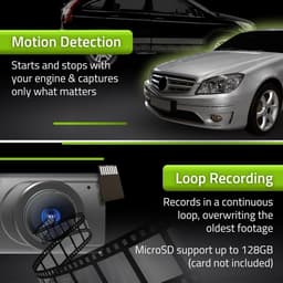 Nedis Dashcam – 1080p Full HD – Voor Auto – WiFi – Nachtzicht – Looprecording - 128GB - Vaderdag Cadeau — thumbnail 3