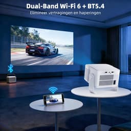 Mini Beamer - 4K Projector Draagbare Smart Beamer - 30.000 Lumen - Android 11, WiFi 6 & Bluetooth 5.4, 180° Draaibaar, 1080P Full HD, Voor Telefoon PC Home Cinema — thumbnail 4